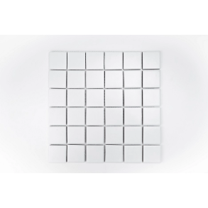 2X2 WHITE SQUARE MATTE PORCELAIN MOSAIC - porcelain tile